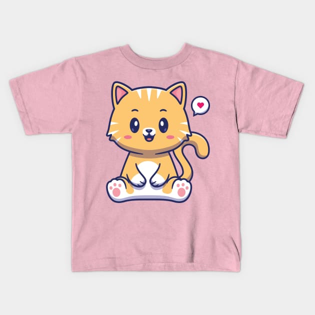 Feline Love: Sweet Charm in Every Purr Kids T-Shirt by DogsandCats